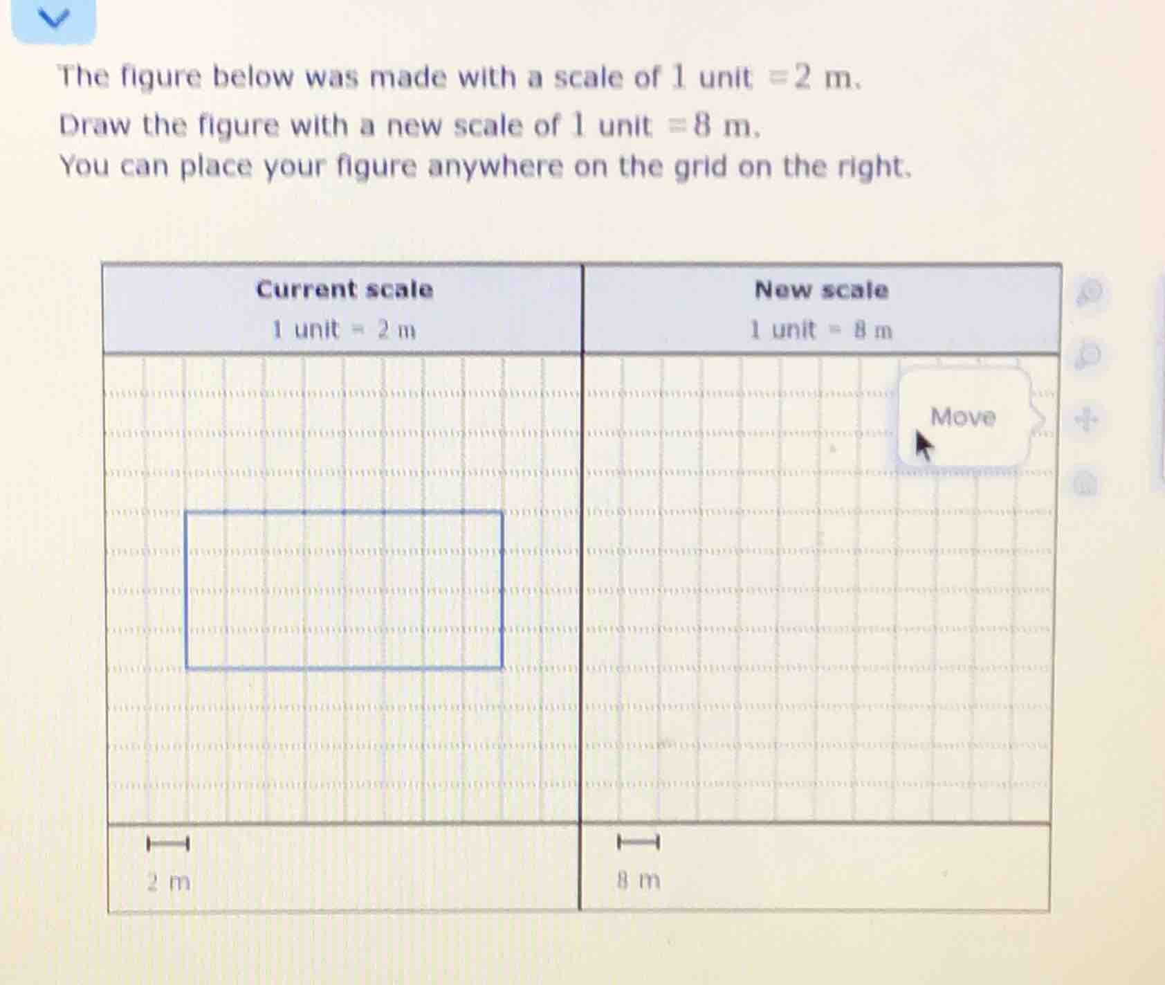 the figure below was made with a scale of 1 unit = 2 m. draw the figure…