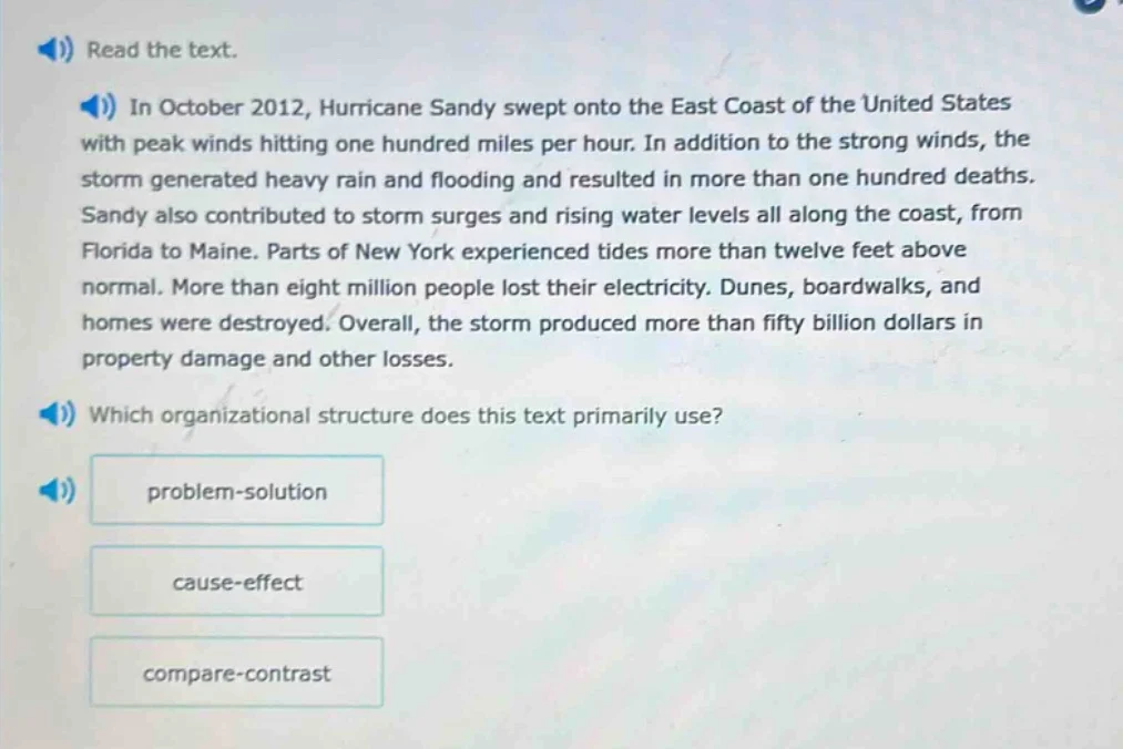 read the text. in october 2012, hurricane sandy swept onto the east coa…