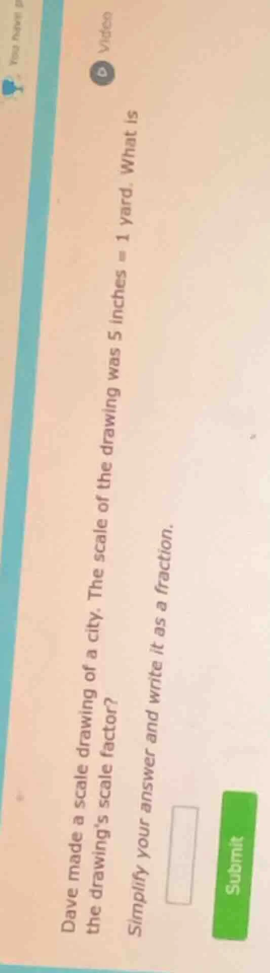 dave made a scale drawing of a city. the scale of the drawing was 5 inc…