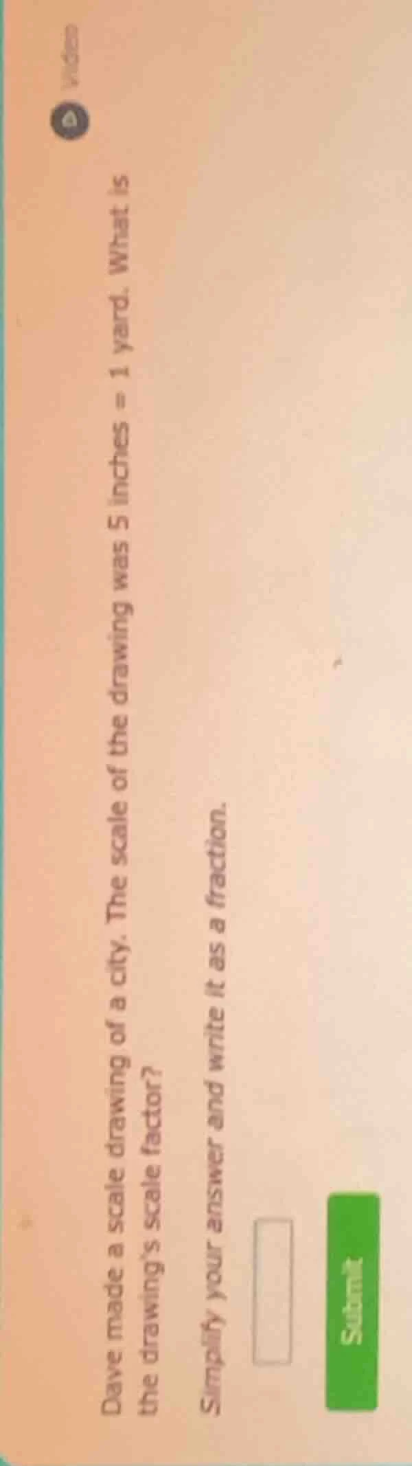 dave made a scale drawing of a city. the scale of the drawing was 5 inc…