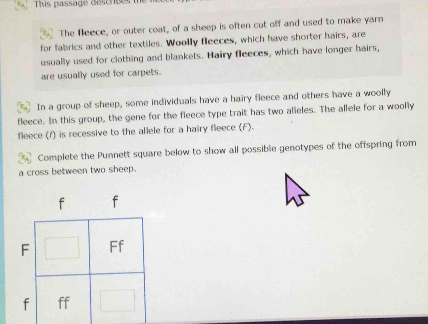 this passage describes the the fleece, or outer coat, of a sheep is oft…