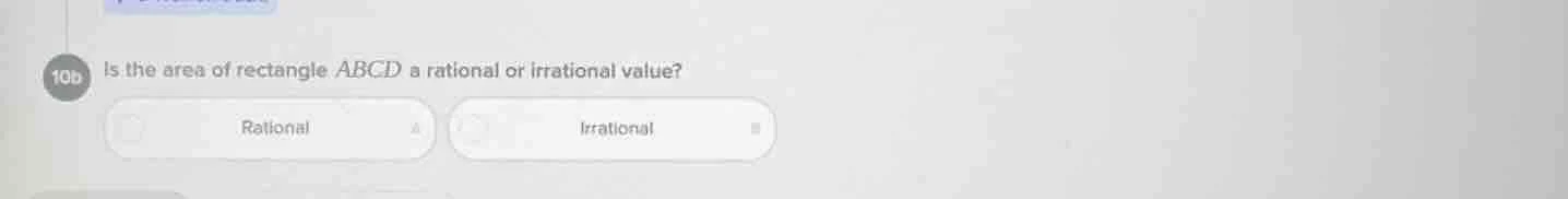 is the area of rectangle abcd a rational or irrational value? rational …