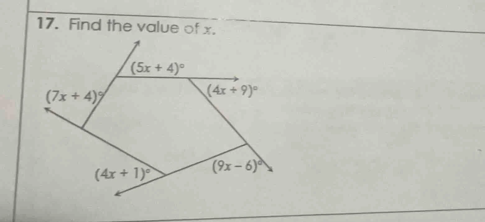 17. find the value of x.