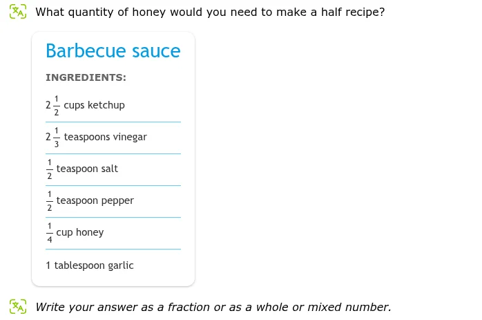 what quantity of honey would you need to make a half recipe? barbecue s…