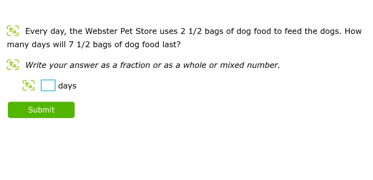 every day, the webster pet store uses 2 1/2 bags of dog food to feed th…
