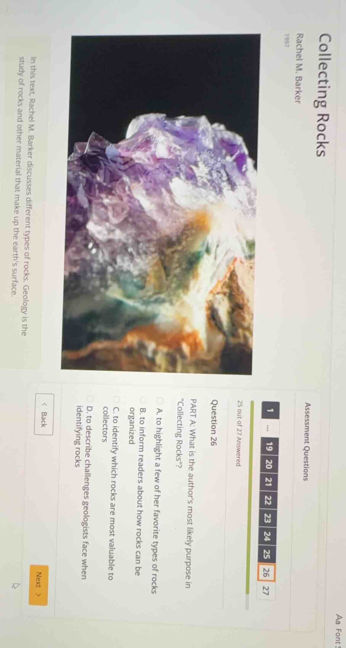 collecting rocks rachel m. barker 1997 in this text, rachel m. barker d…