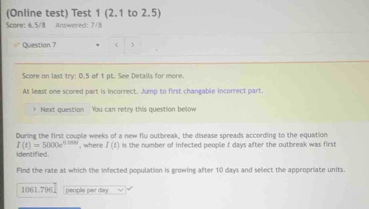 (online test) test 1 (2.1 to 2.5) score: 6.5/8 answered: 7/8 question 7…