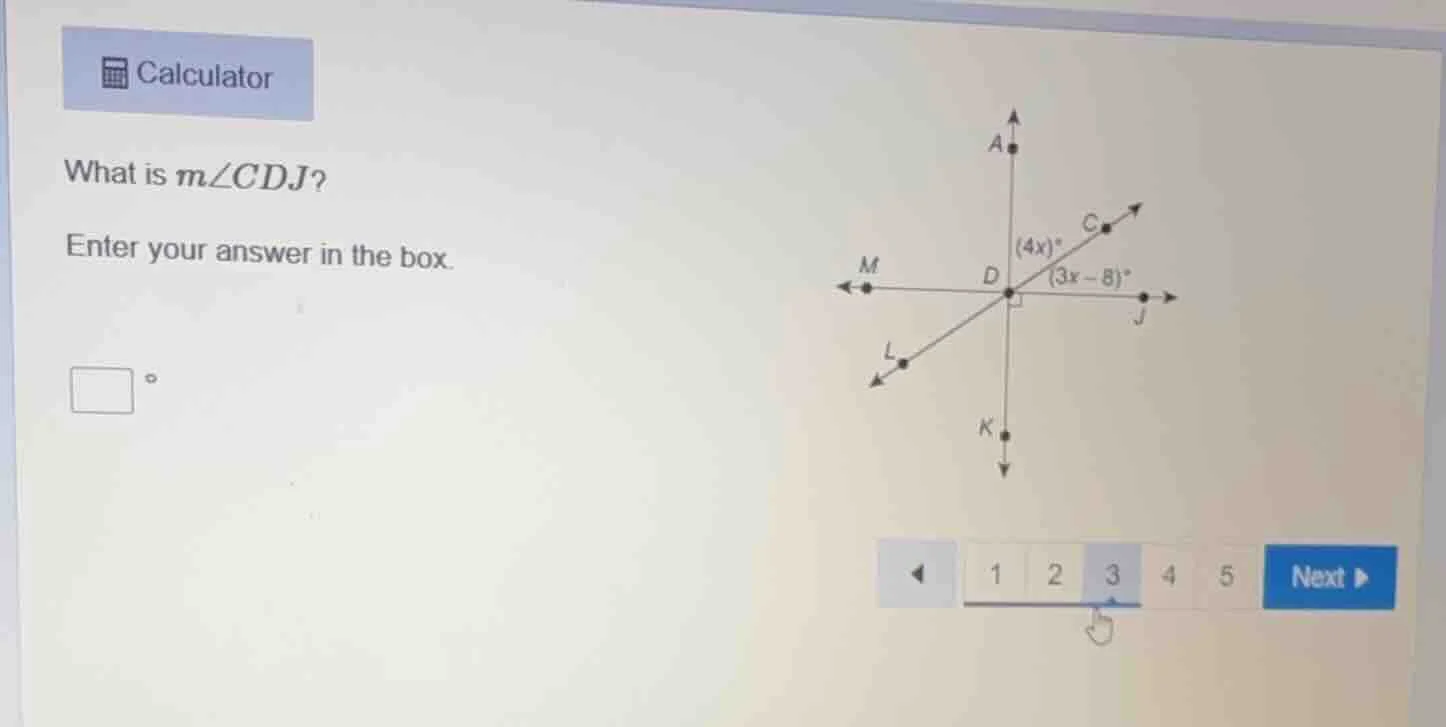 calculator what is ( mangle cdj )? enter your answer in the box. \\(\\s…
