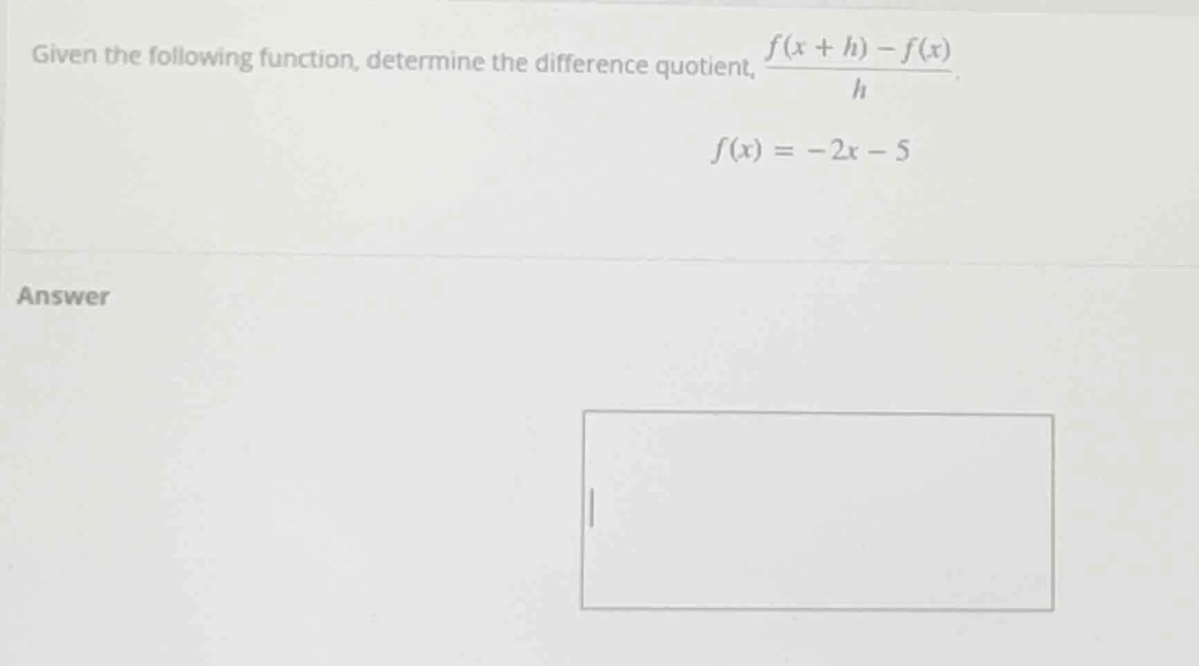given the following function, determine the difference quotient, \\(\\f…