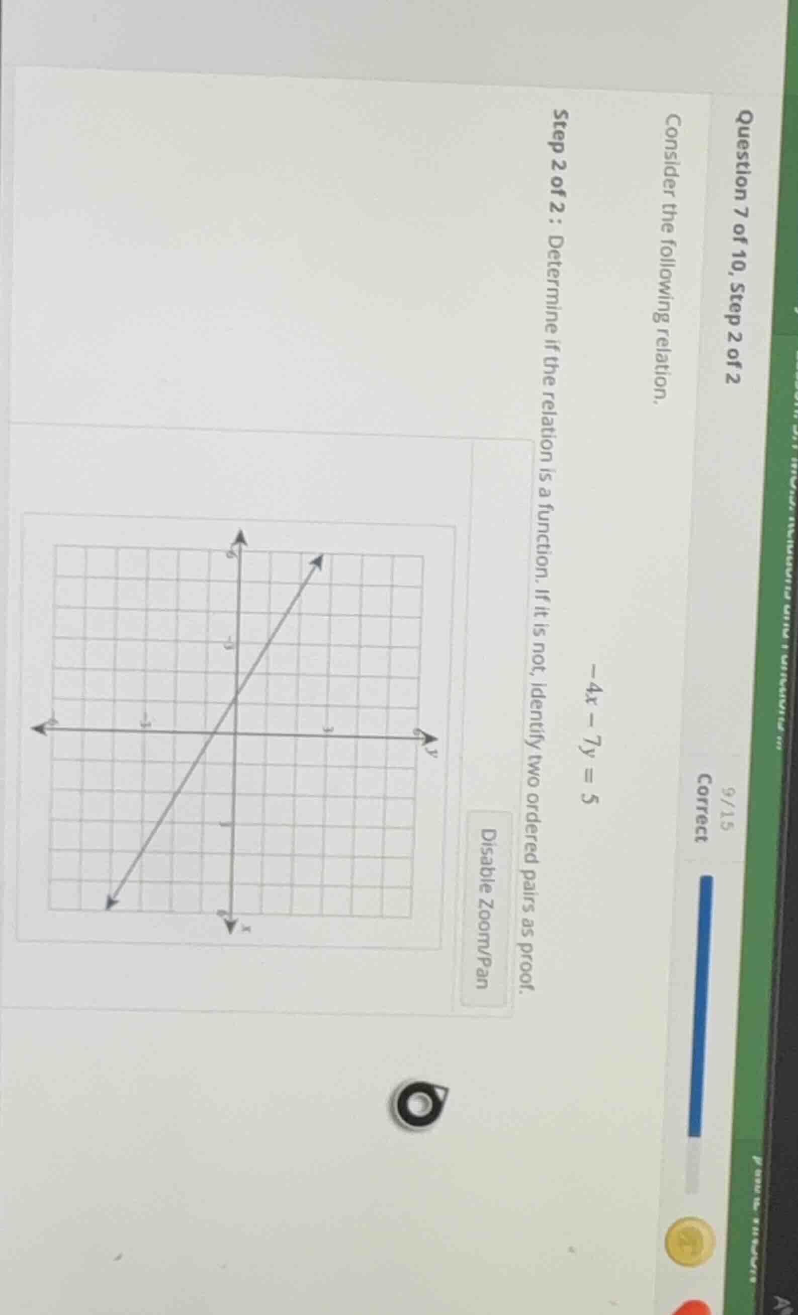 question 7 of 10, step 2 of 2 consider the following relation. -4x - 7y…