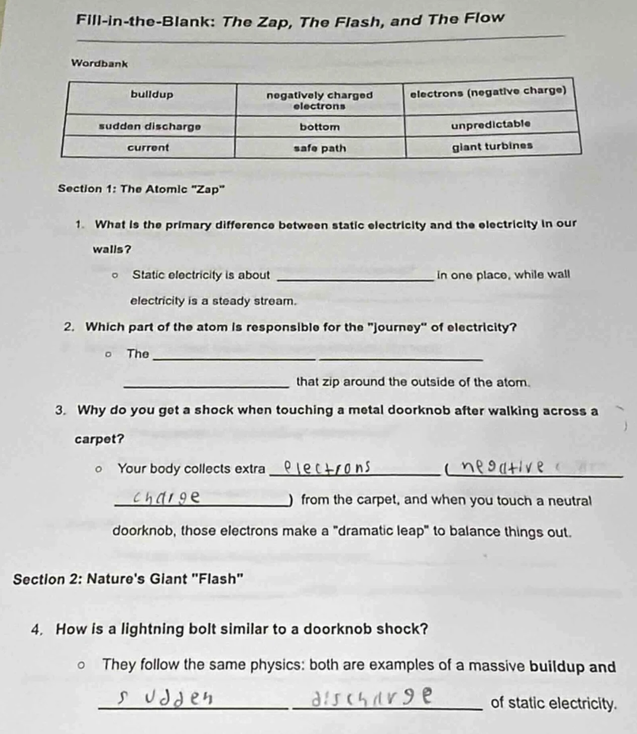 fill - in - the - blank: the zap, the flash, and the flow wordbank buil…