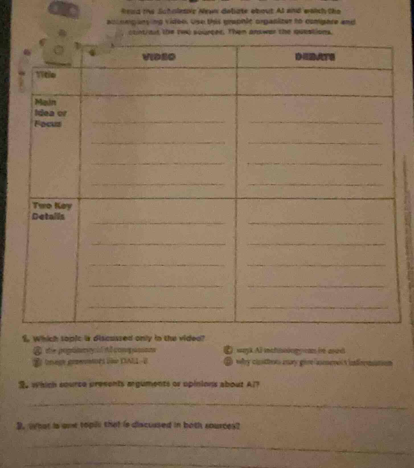 read the scholastic news debate about ai and watch the accompanying vid…