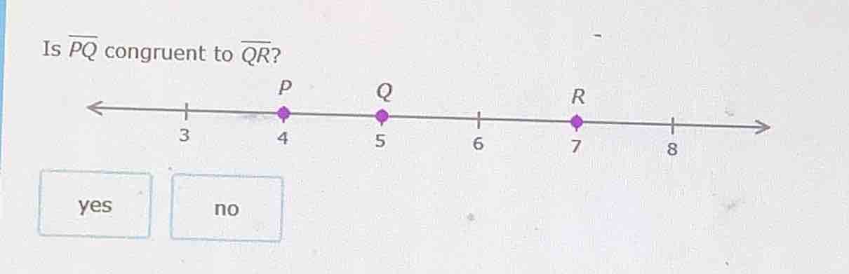 is \\(overline{pq}\\) congruent to \\(overline{qr}\\)?
