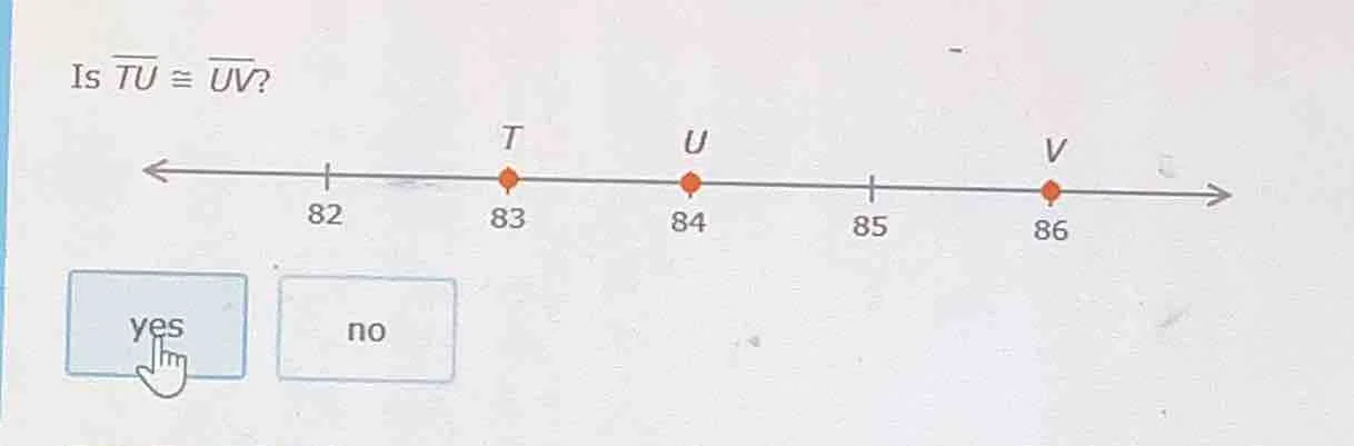 is $overline{tu} cong overline{uv}$?