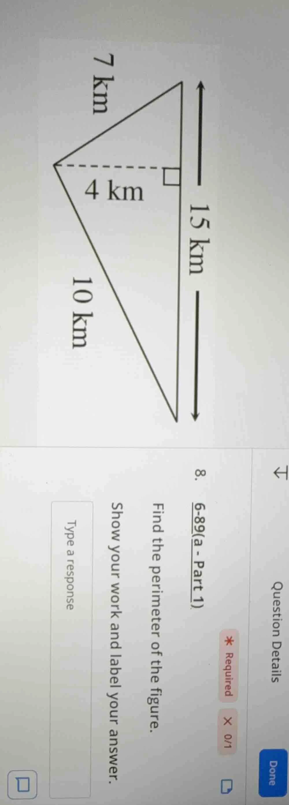 8. 6-89(a - part 1) find the perimeter of the figure. show your work an…