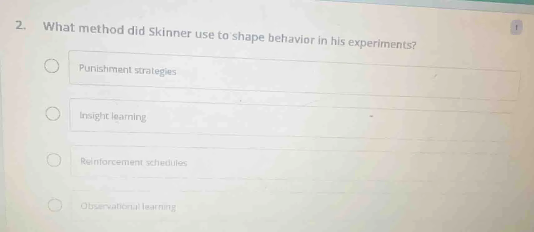 2. what method did skinner use to shape behavior in his experiments? - …