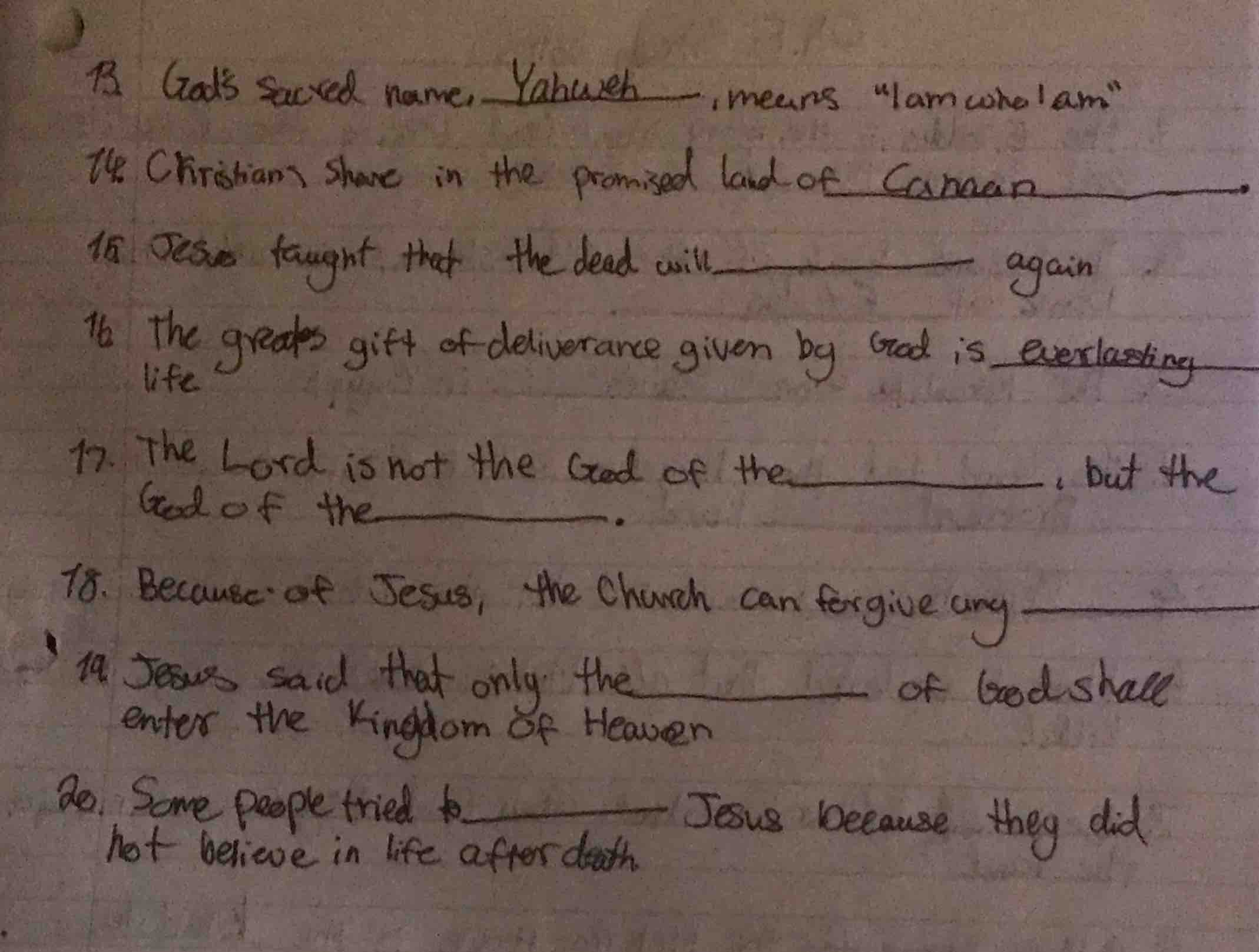 13 gods sacred name, ______, means \i am who i am\ 14 christians share …