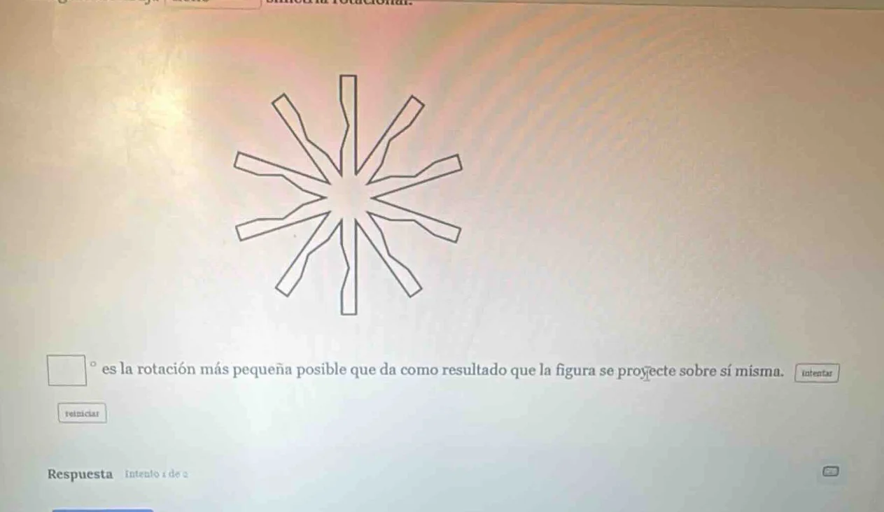□° es la rotación más pequeña posible que da como resultado que la figu…
