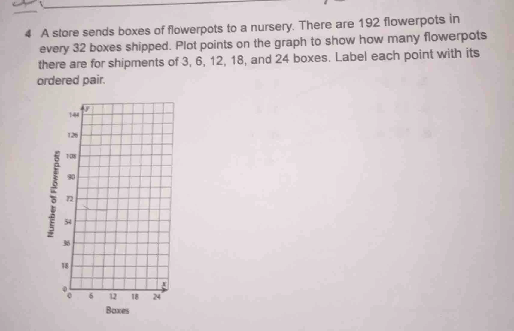 4 a store sends boxes of flowerpots to a nursery. there are 192 flowerp…