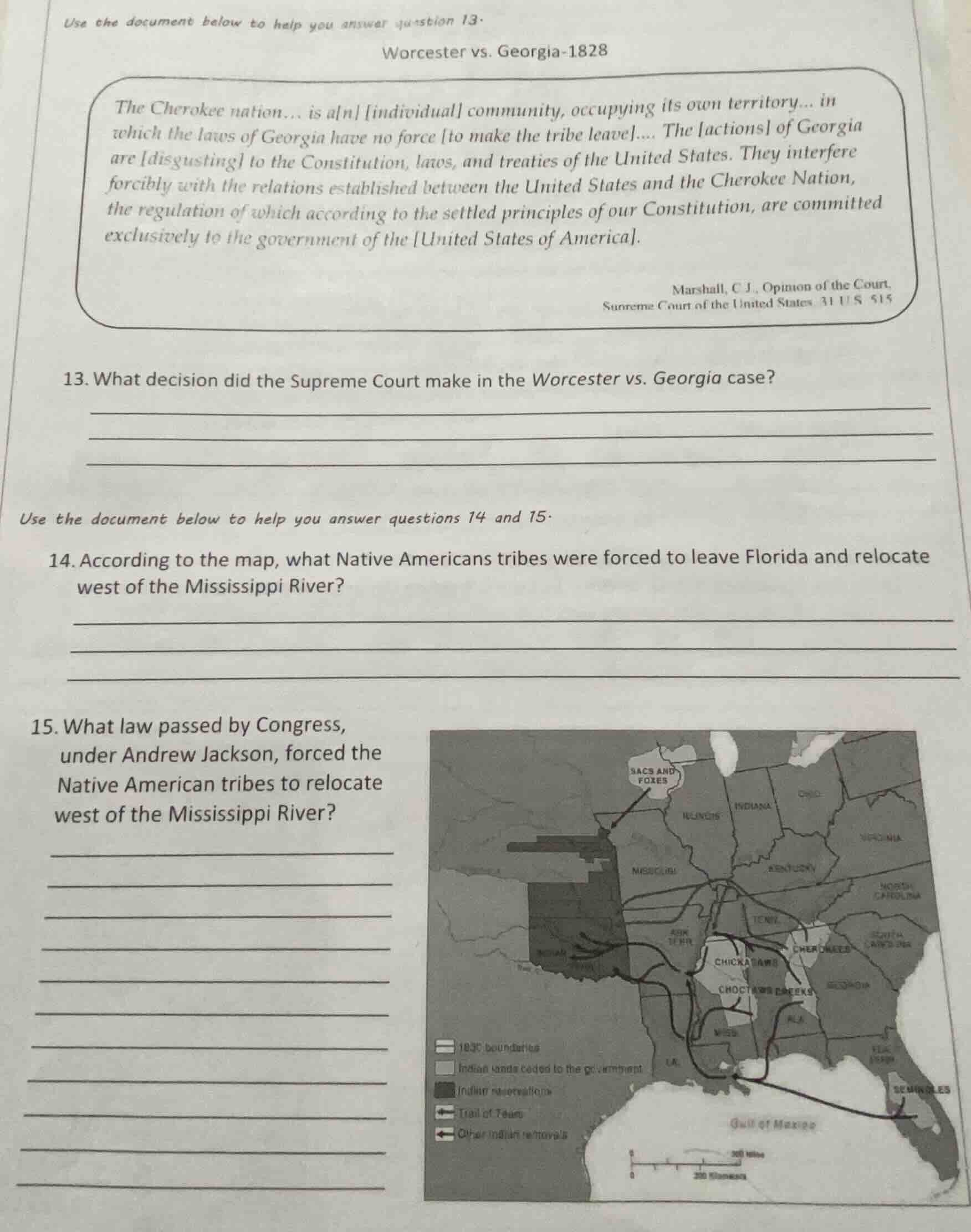 use the document below to help you answer question 13. worcester vs. ge…