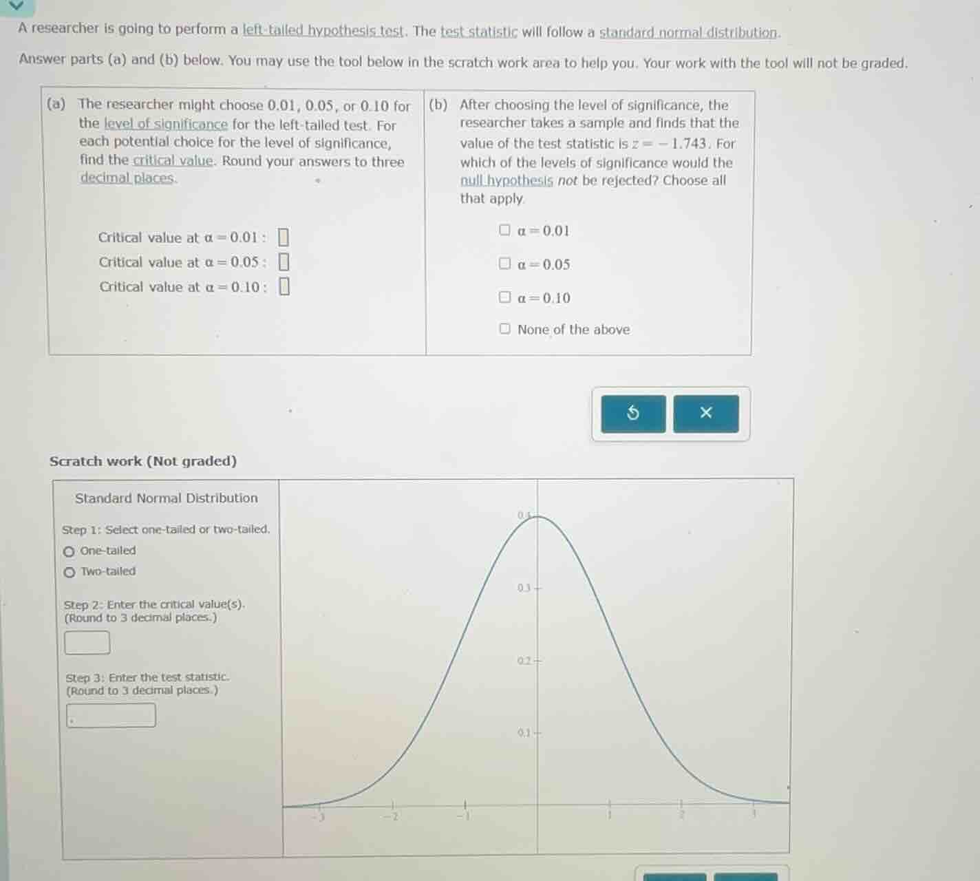a researcher is going to perform a left - tailed hypothesis test. the t…