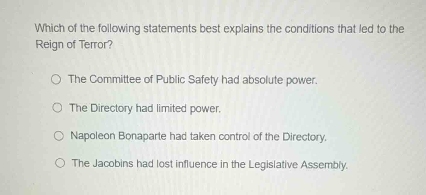 which of the following statements best explains the conditions that led…