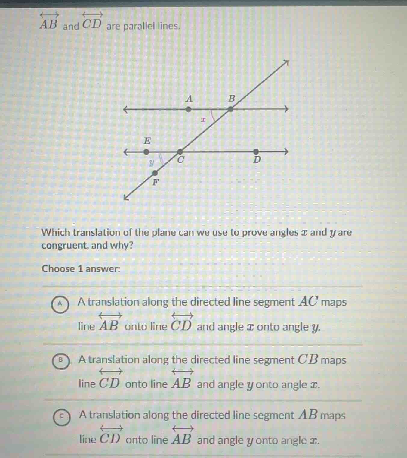 $\\overleftrightarrow{ab}$ and $\\overleftrightarrow{cd}$ are parallel …