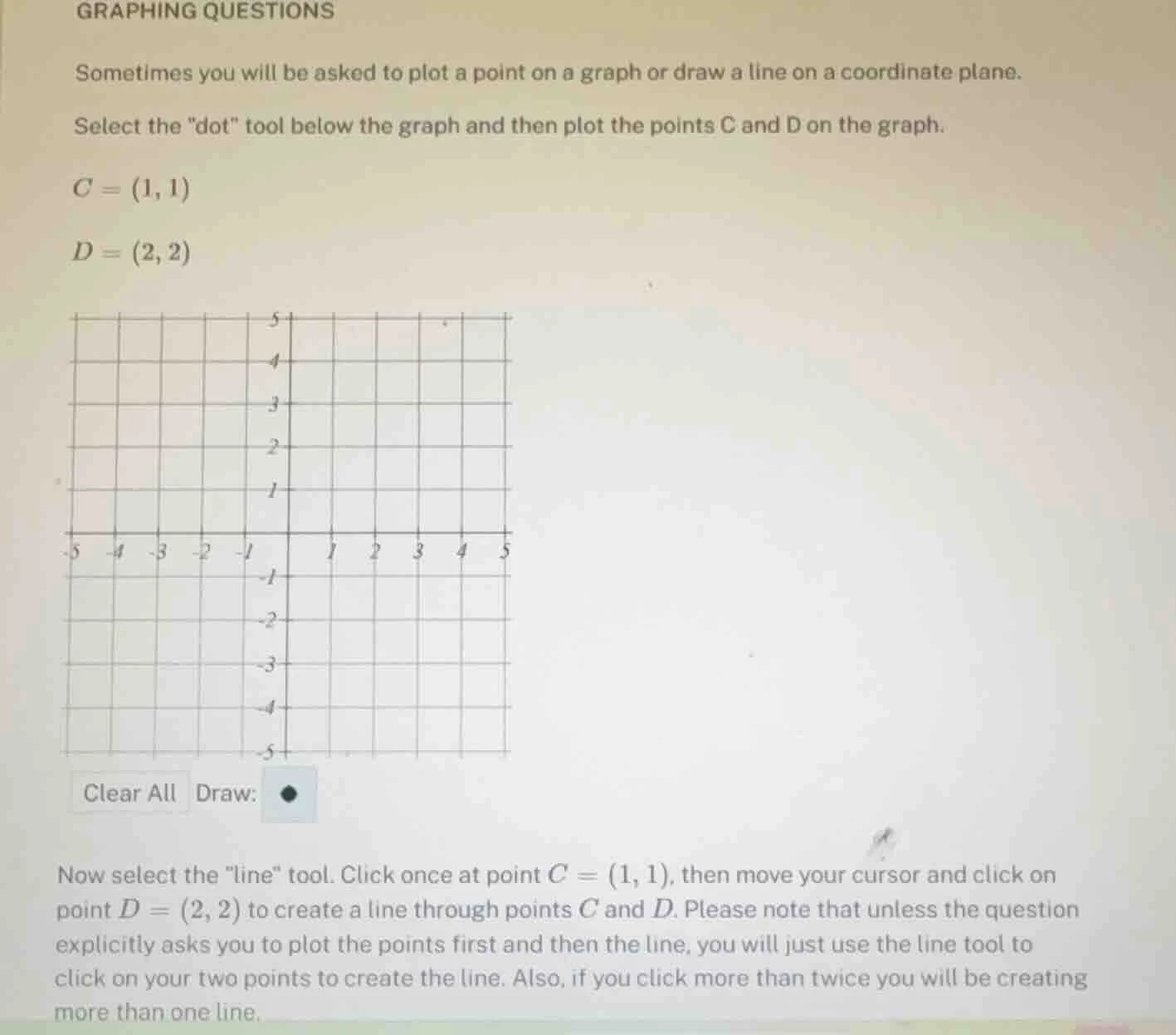 graphing questions sometimes you will be asked to plot a point on a gra…