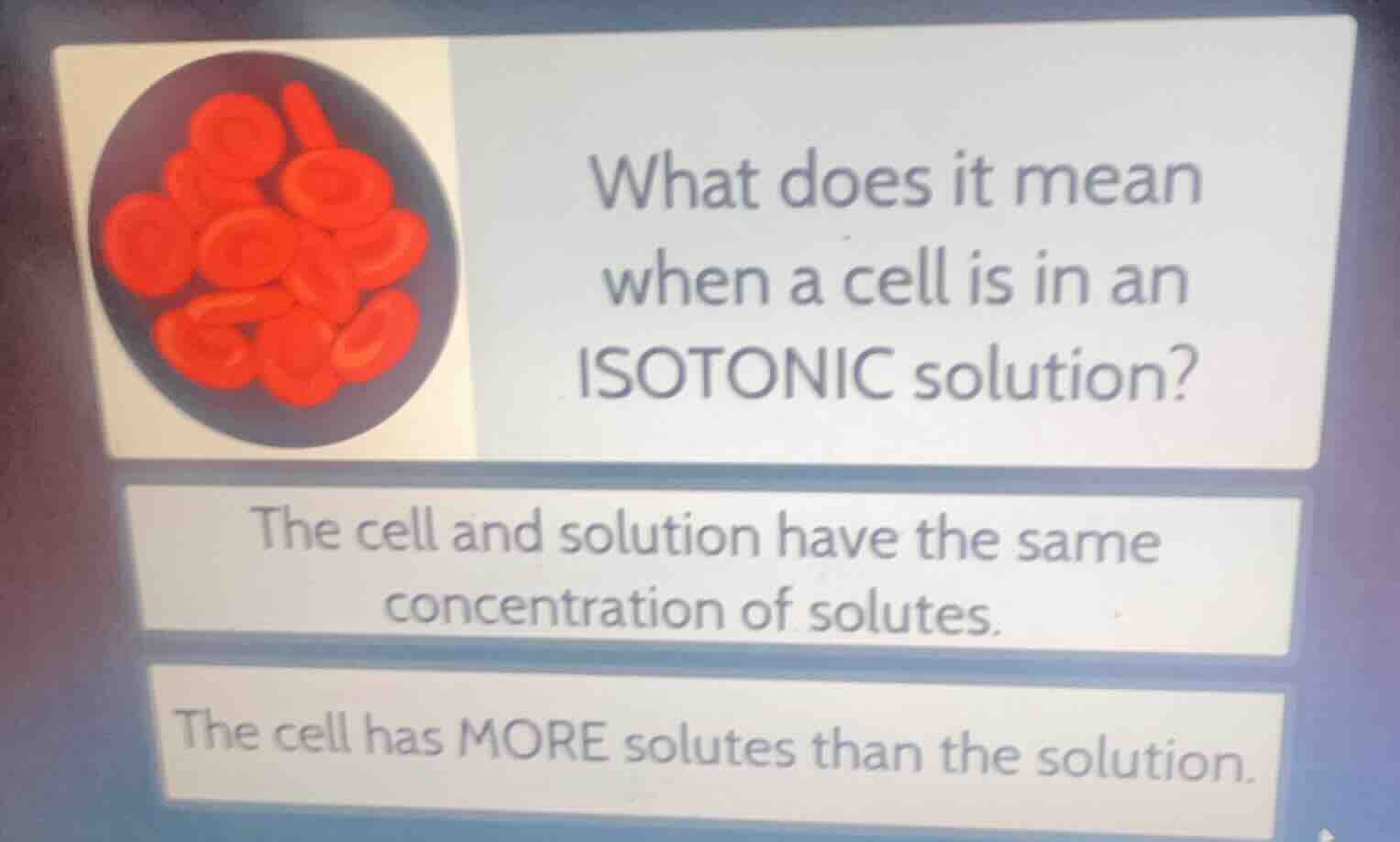 what does it mean when a cell is in an isotonic solution? the cell and …
