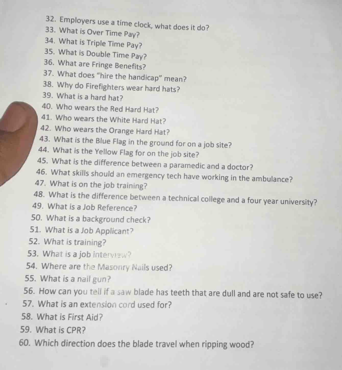 32. employers use a time clock, what does it do? 33. what is over time …