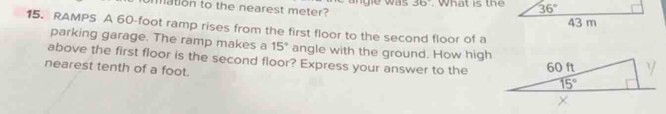 15. ramps a 60 - foot ramp rises from the first floor to the second flo…