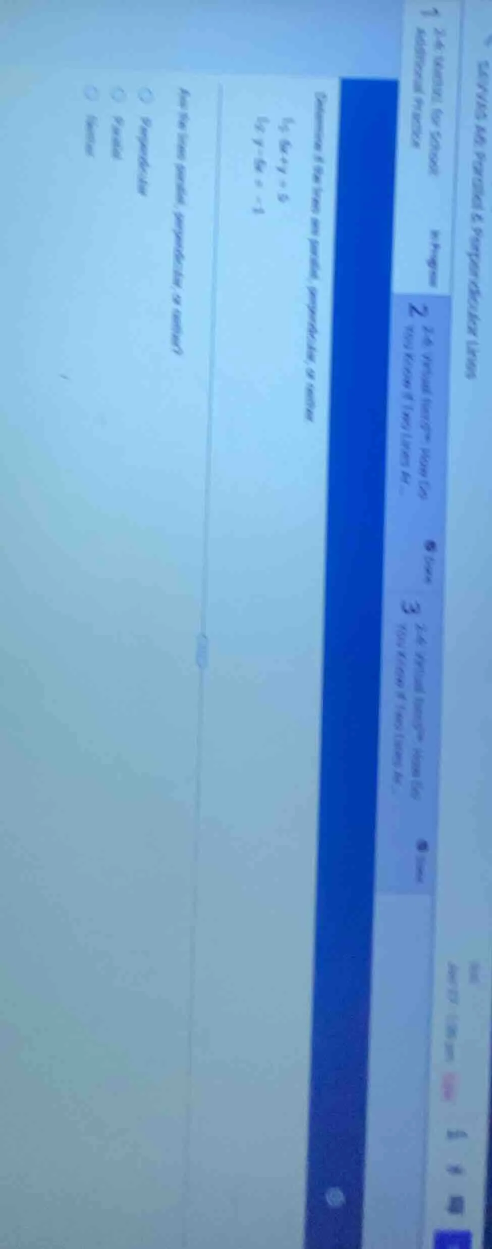 determine if the lines are parallel, perpendicular, or neither ( l_1: 6…