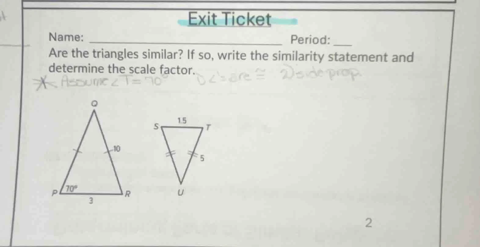 exit ticket name: ___________________________ period: ___ are the trian…