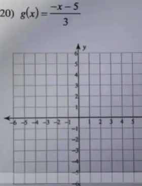 20) $g(x)=\frac{-x - 5}{3}$