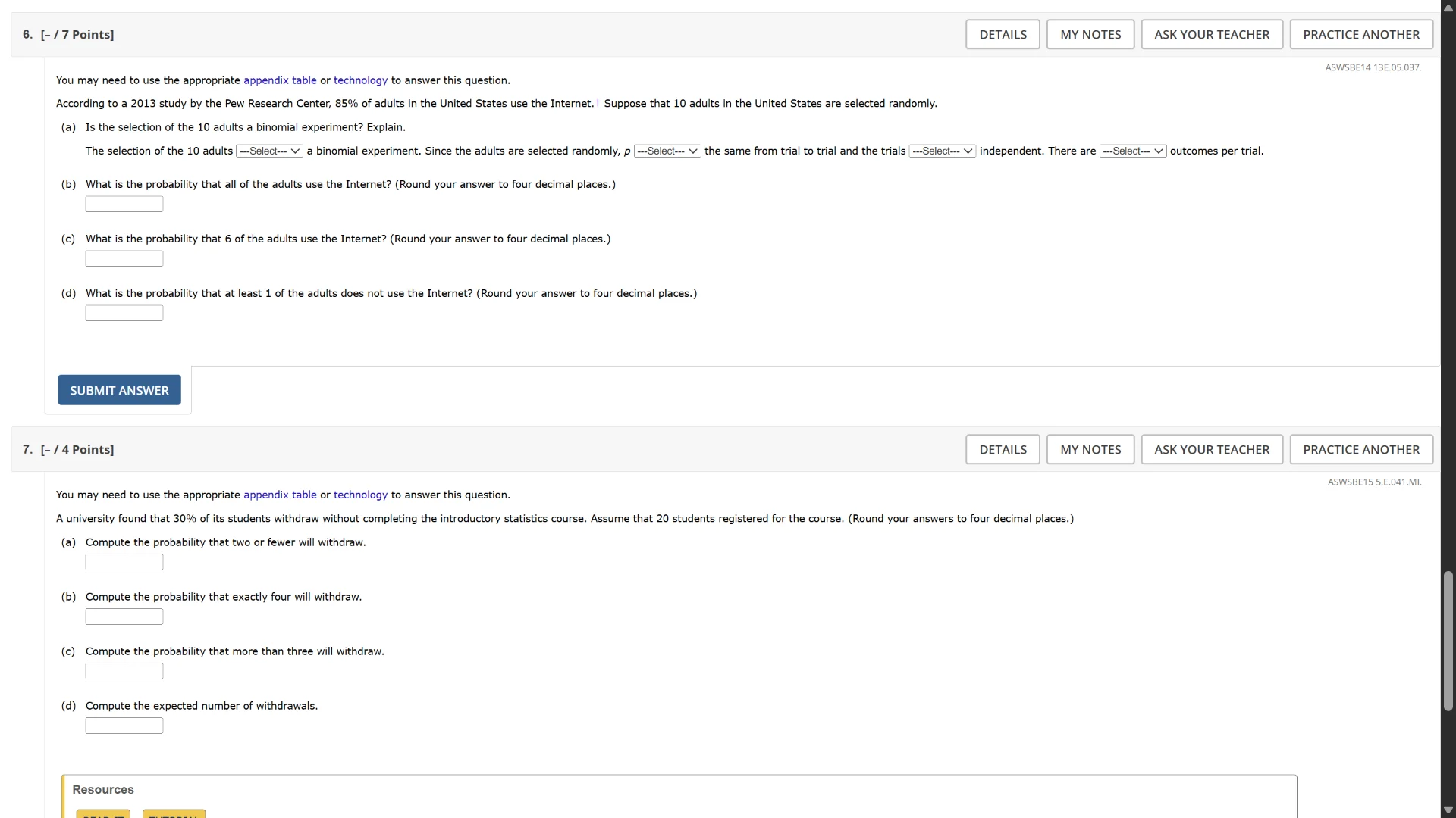 6. - / 7 points you may need to use the appropriate appendix table or t…