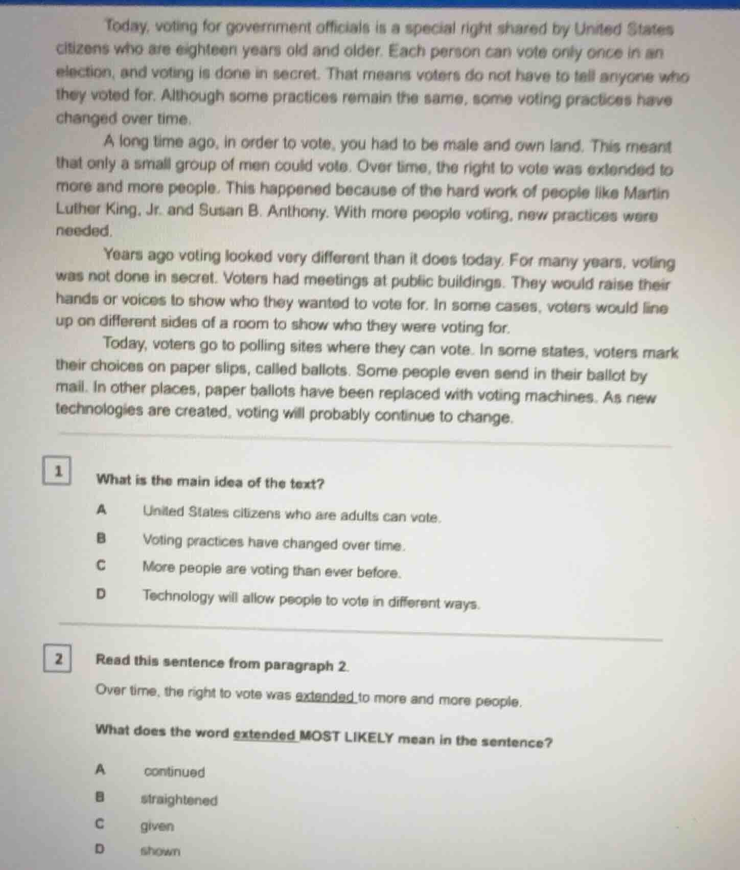 today, voting for government officials is a special right shared by uni…