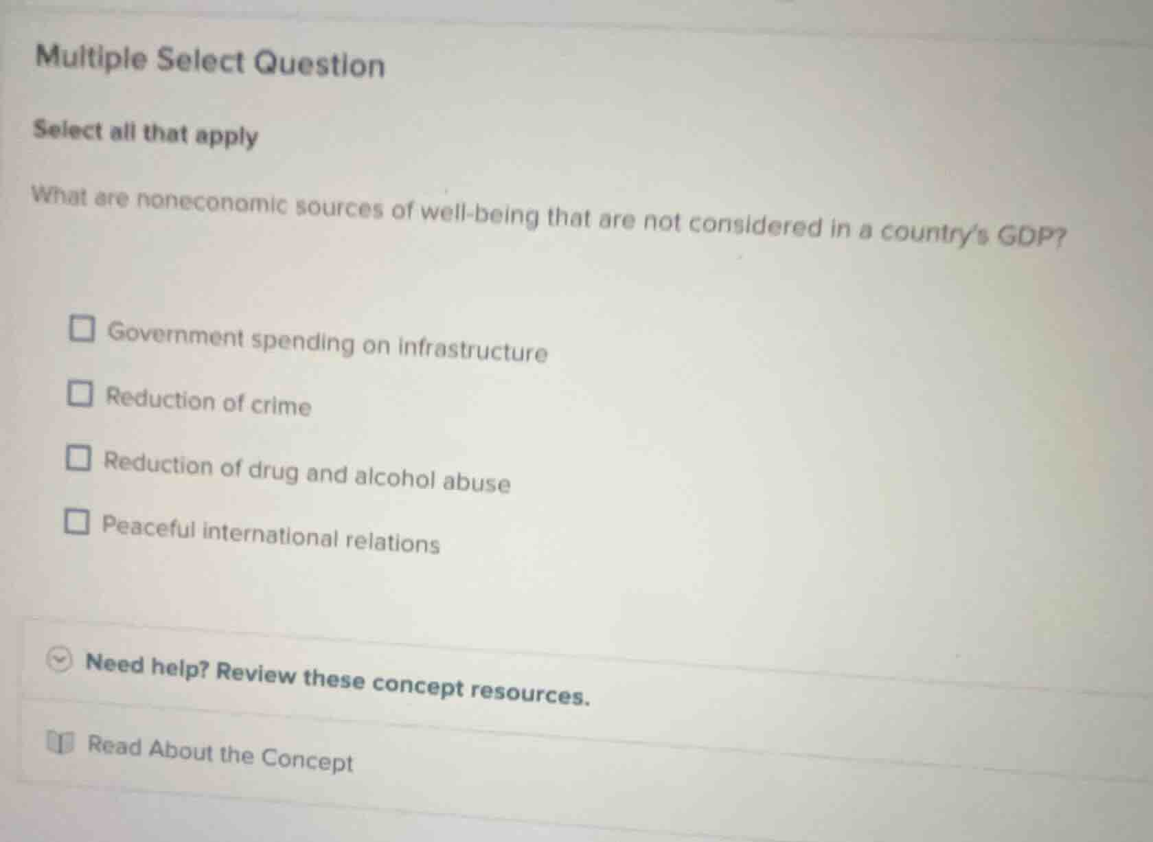 multiple select question select all that apply what are noneconomic sou…
