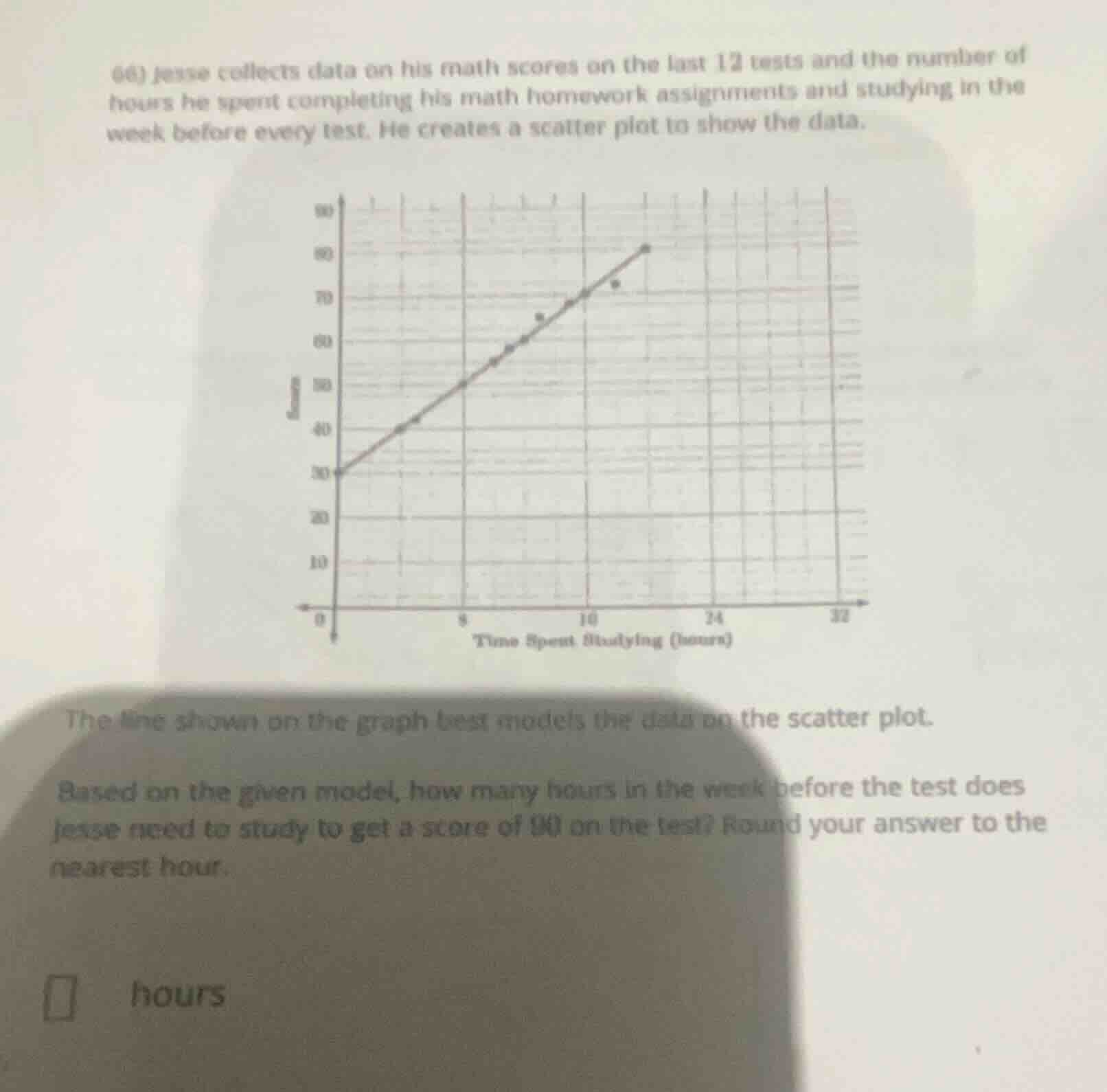 06) jesse collects data on his math scores on the last 12 tests and the…
