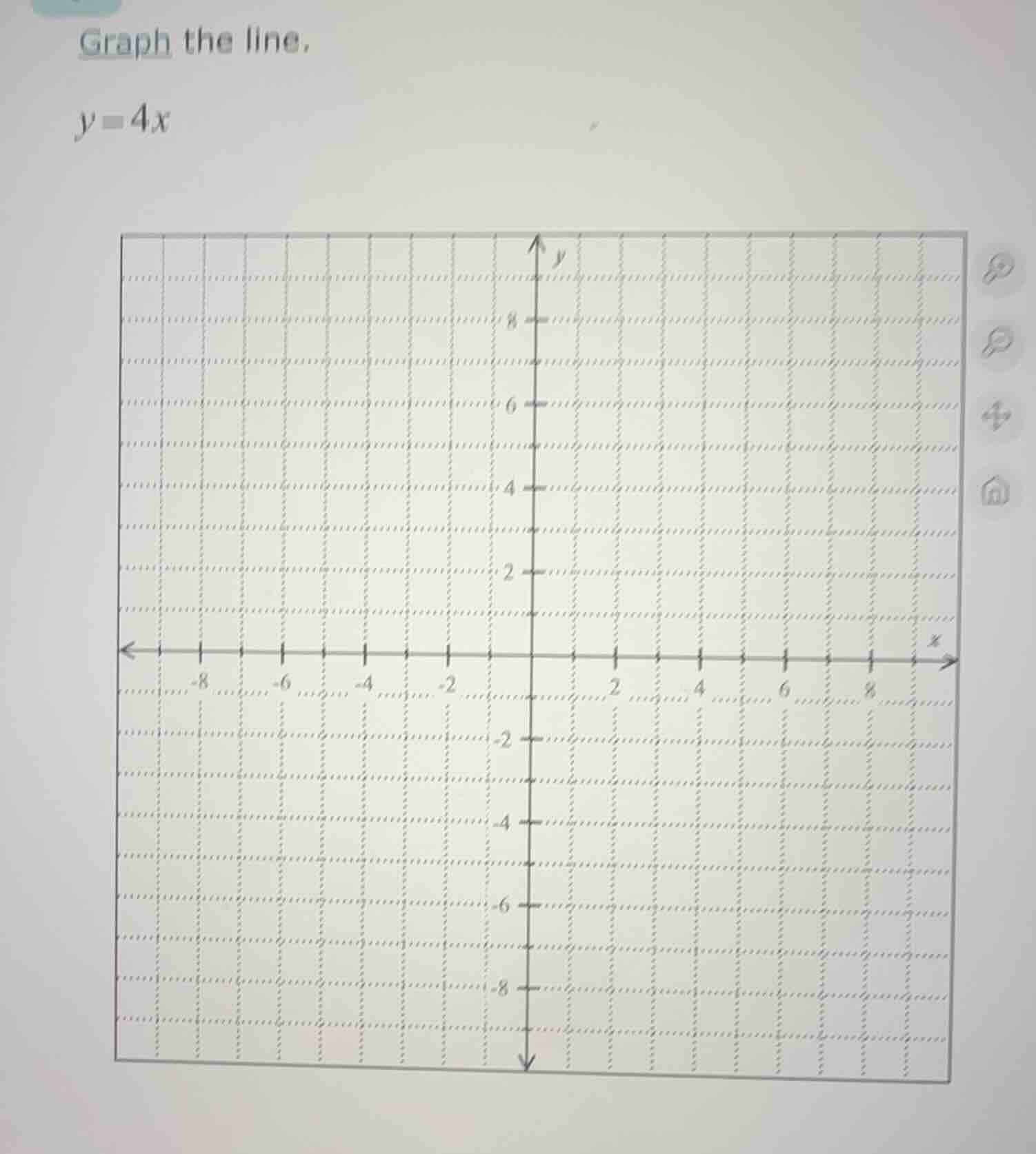 graph the line. y = 4x