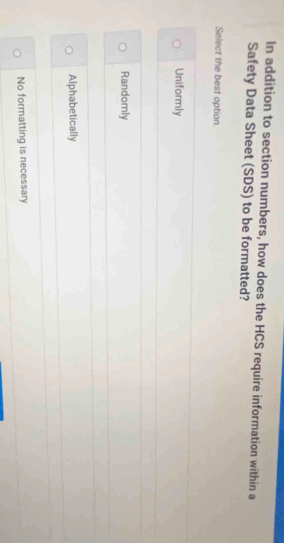 in addition to section numbers, how does the hcs require information wi…