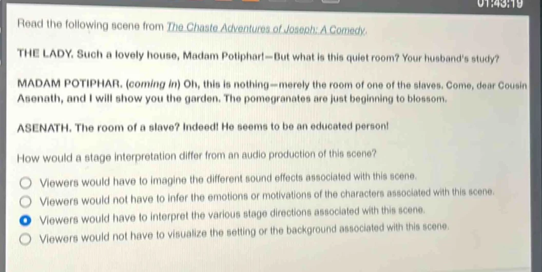 read the following scene from the chaate adventures of joseph: a comedy…