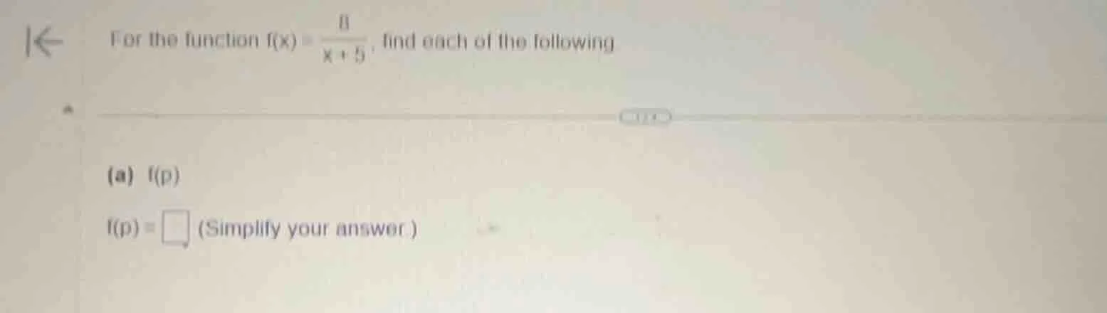 for the function $f(x) = \\frac{8}{x + 5}$, find each of the following …