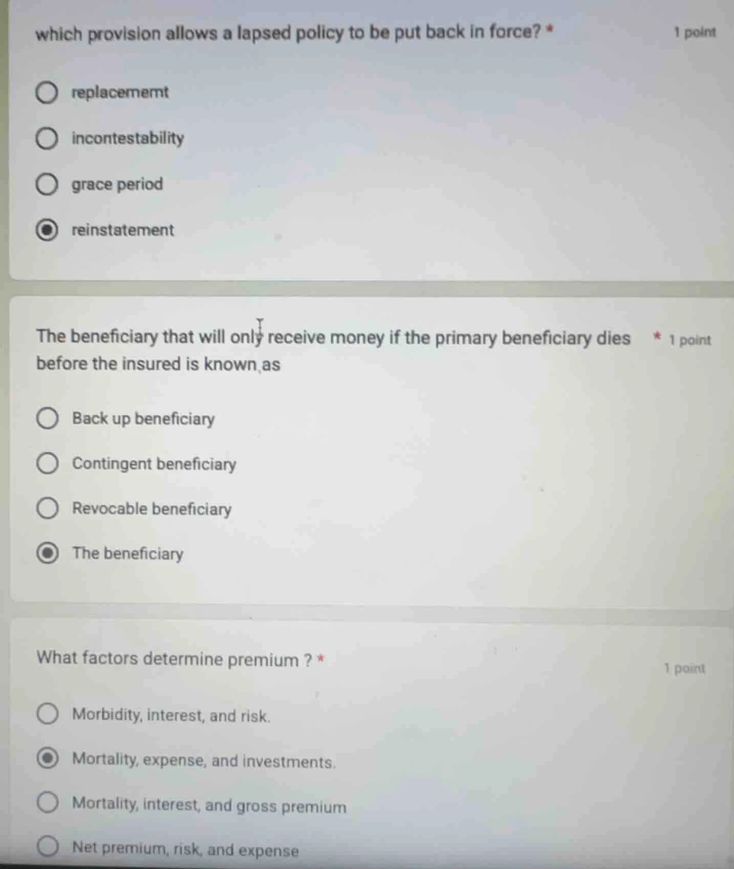 which provision allows a lapsed policy to be put back in force? * 1 poi…