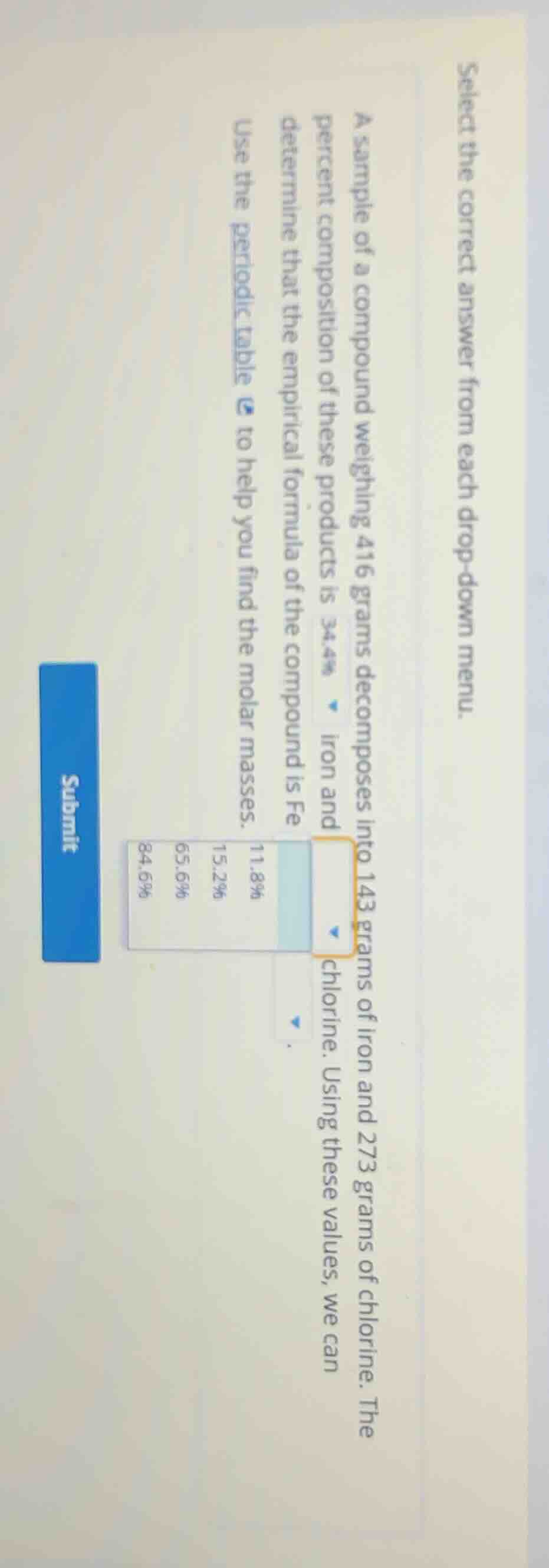 select the correct answer from each drop - down menu. a sample of a com…