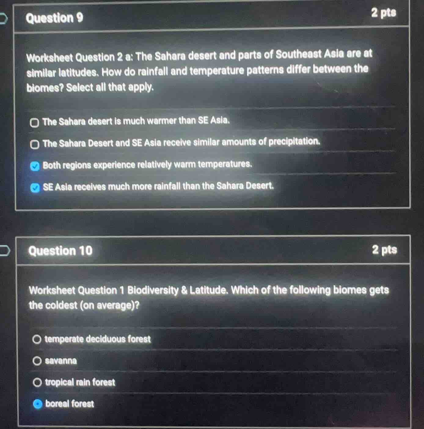 question 9 worksheet question 2 a: the sahara desert and parts of south…