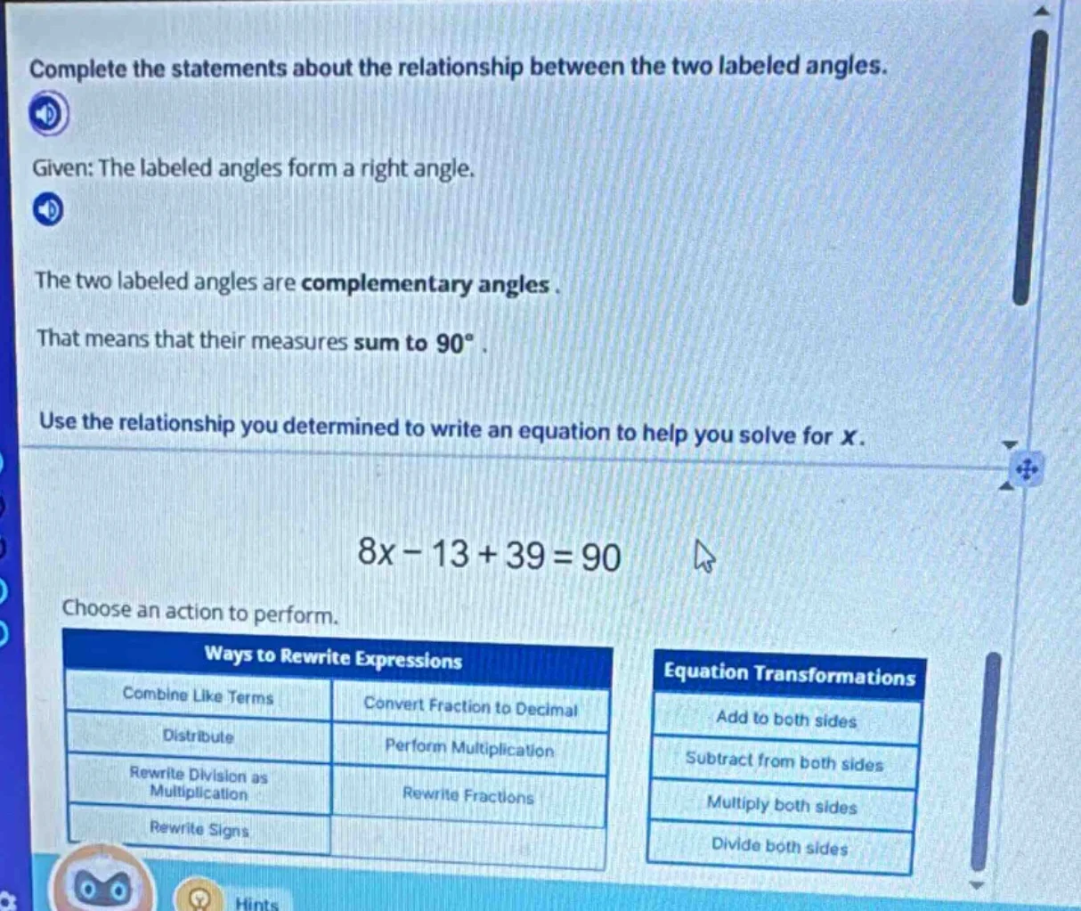 complete the statements about the relationship between the two labeled …