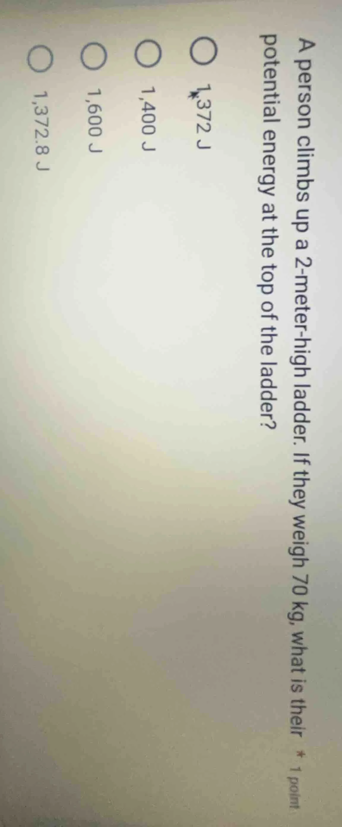 a person climbs up a 2 - meter - high ladder. if they weigh 70 kg, what…