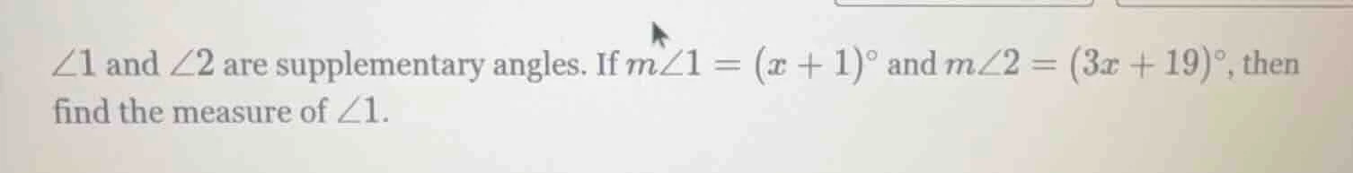 $\\angle 1$ and $\\angle 2$ are supplementary angles. if $m\\angle 1 = …