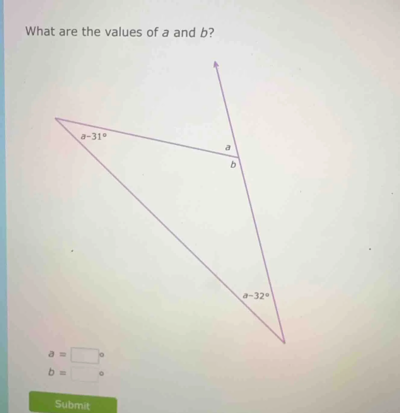 what are the values of a and b? a = b = submit