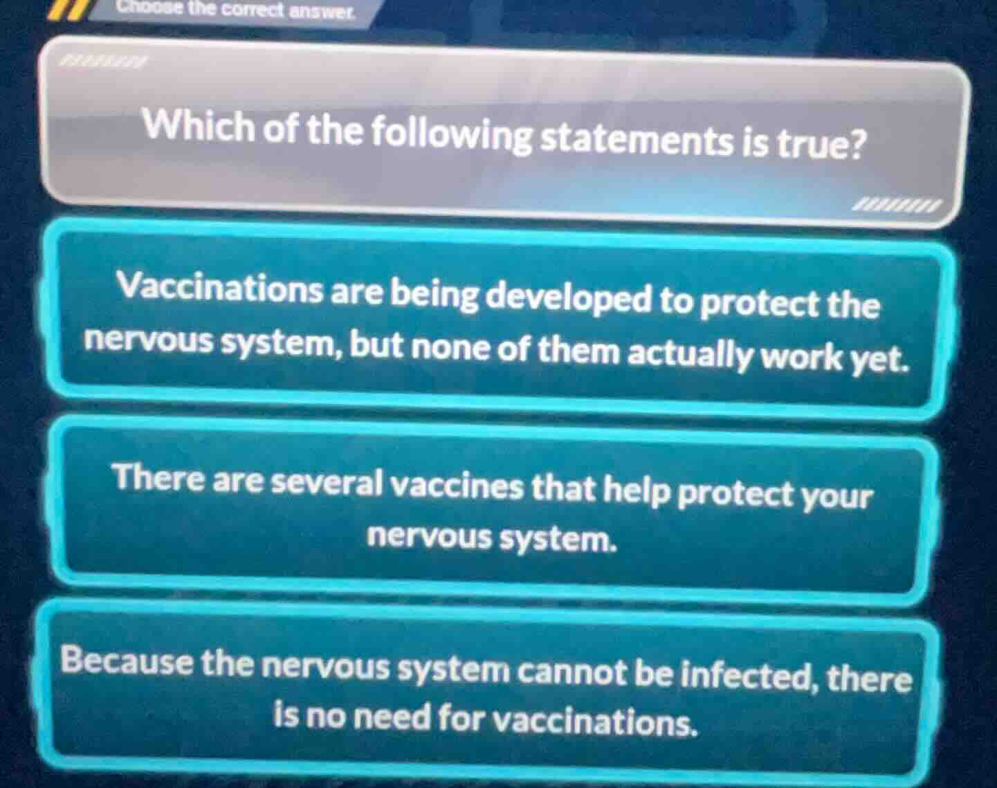 choose the correct answer. which of the following statements is true? v…